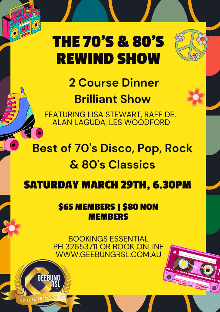 70s And 80's Rewind Tribute Show (flyer (a4))